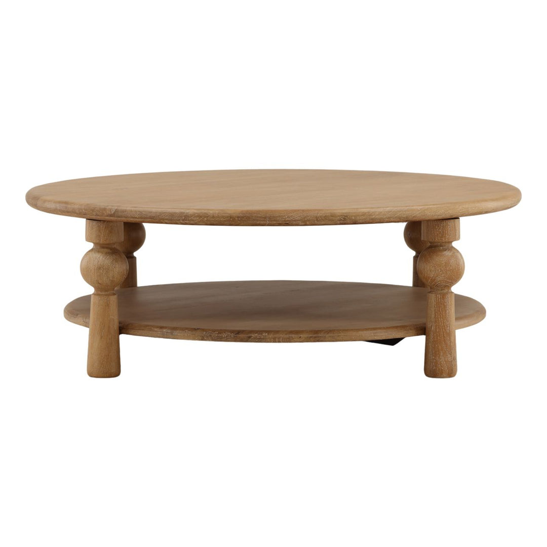 Nathan Mango Wood Coffee Table, Light Natural - 48" × 48", front view