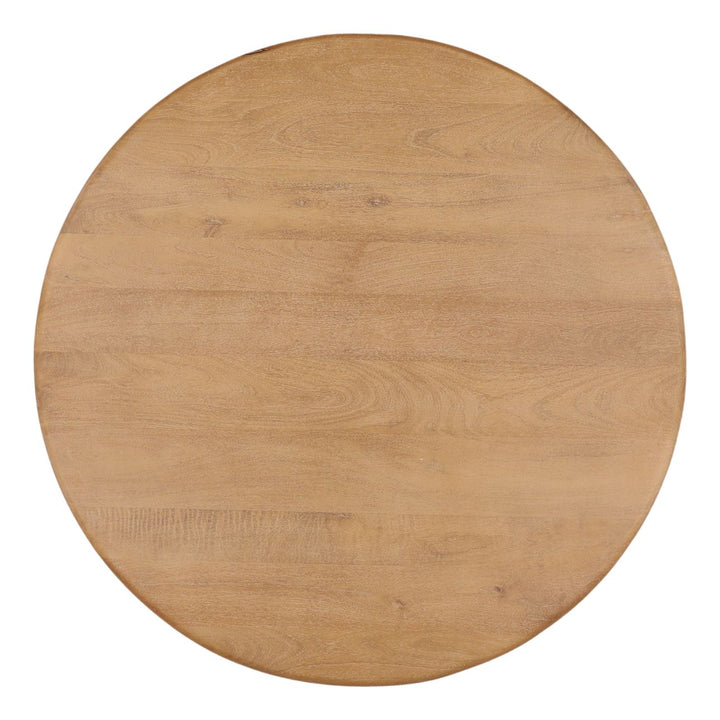 Nathan Mango Wood Coffee Table, Light Natural - 48" × 48", overhead view