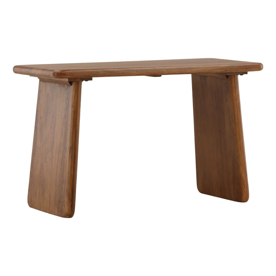 Wynn Mango Wood Desk, three-quarter studio view