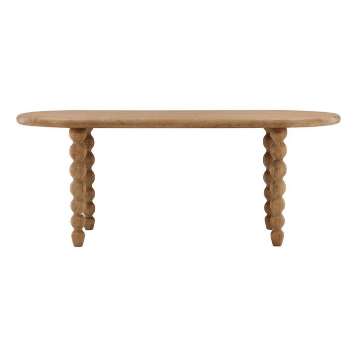 Bex Natural Mango Wood Dining Table, front view