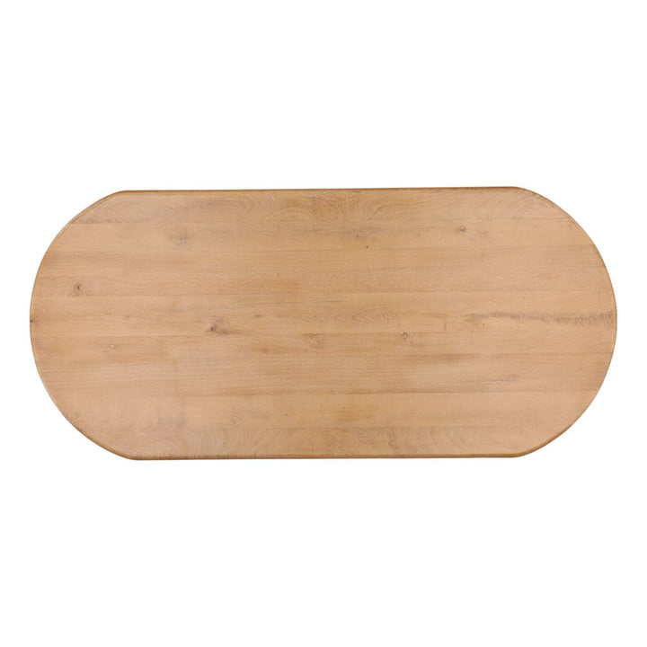 Bex Natural Mango Wood Dining Table, overhead view