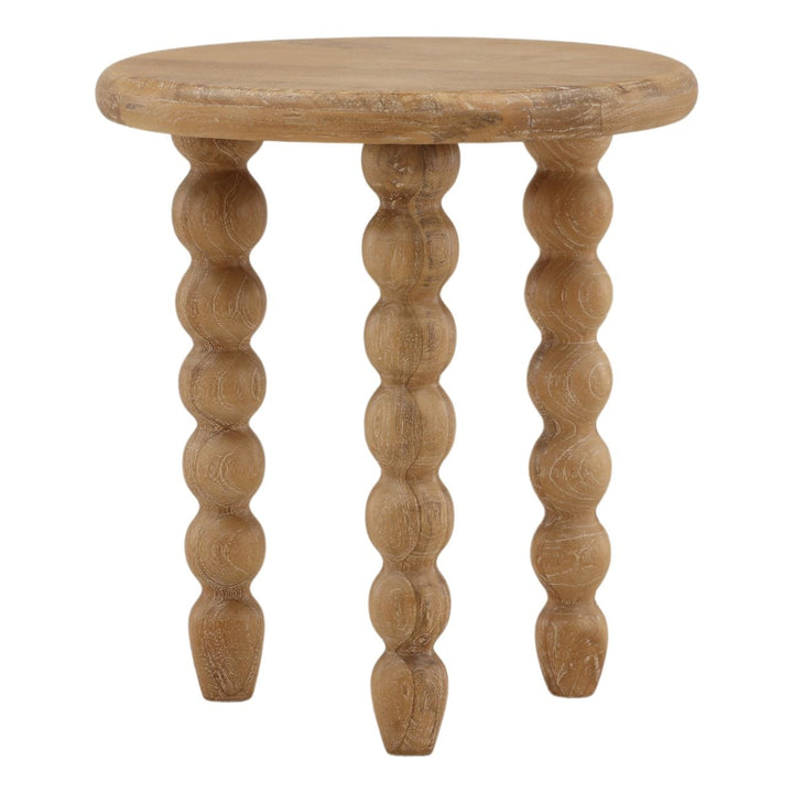 Brielle Mango Wood Side Table, three-quarter studio view