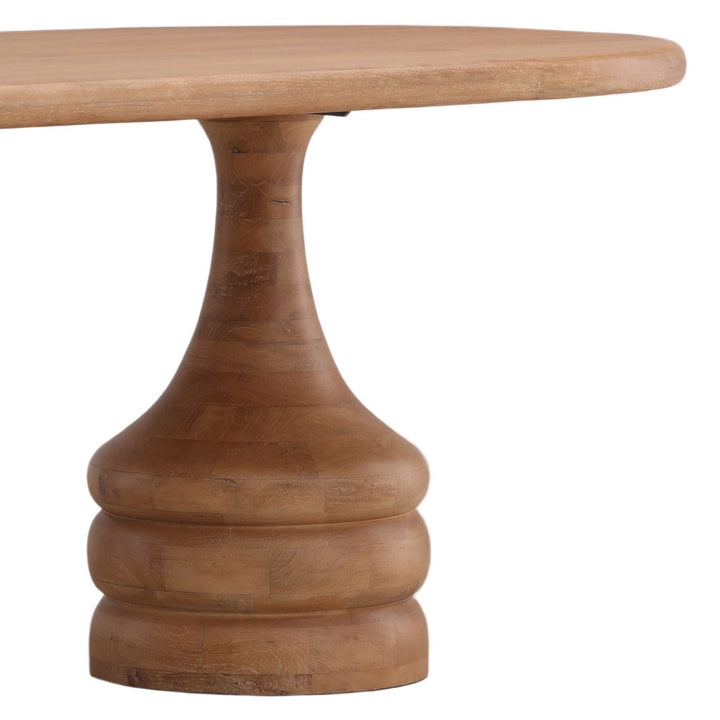 Maya Light-Natural Mango Wood Dining Table, detail 2 view