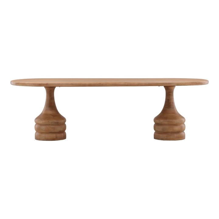 Maya Light-Natural Mango Wood Dining Table, front view