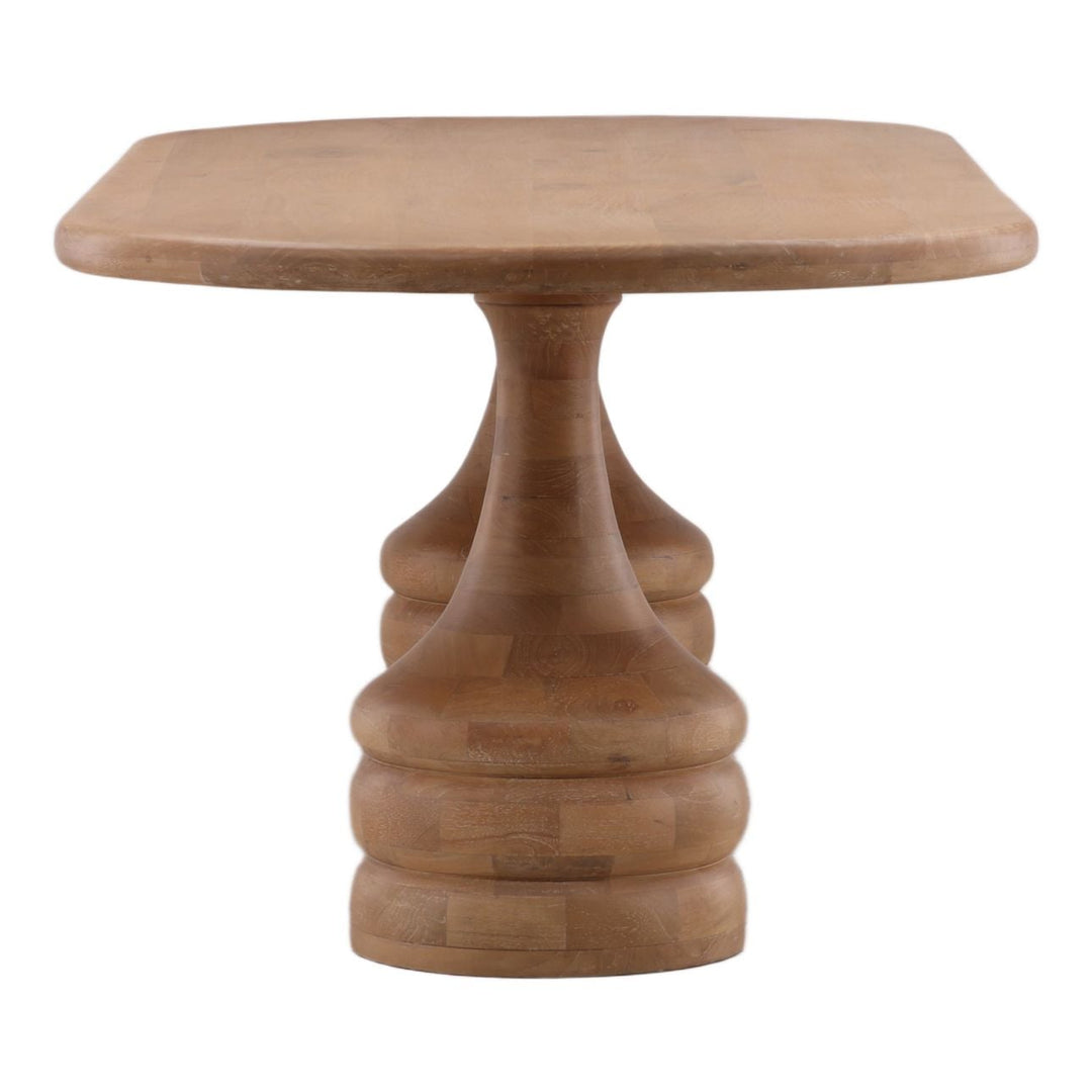 Maya Light-Natural Mango Wood Dining Table, profile view