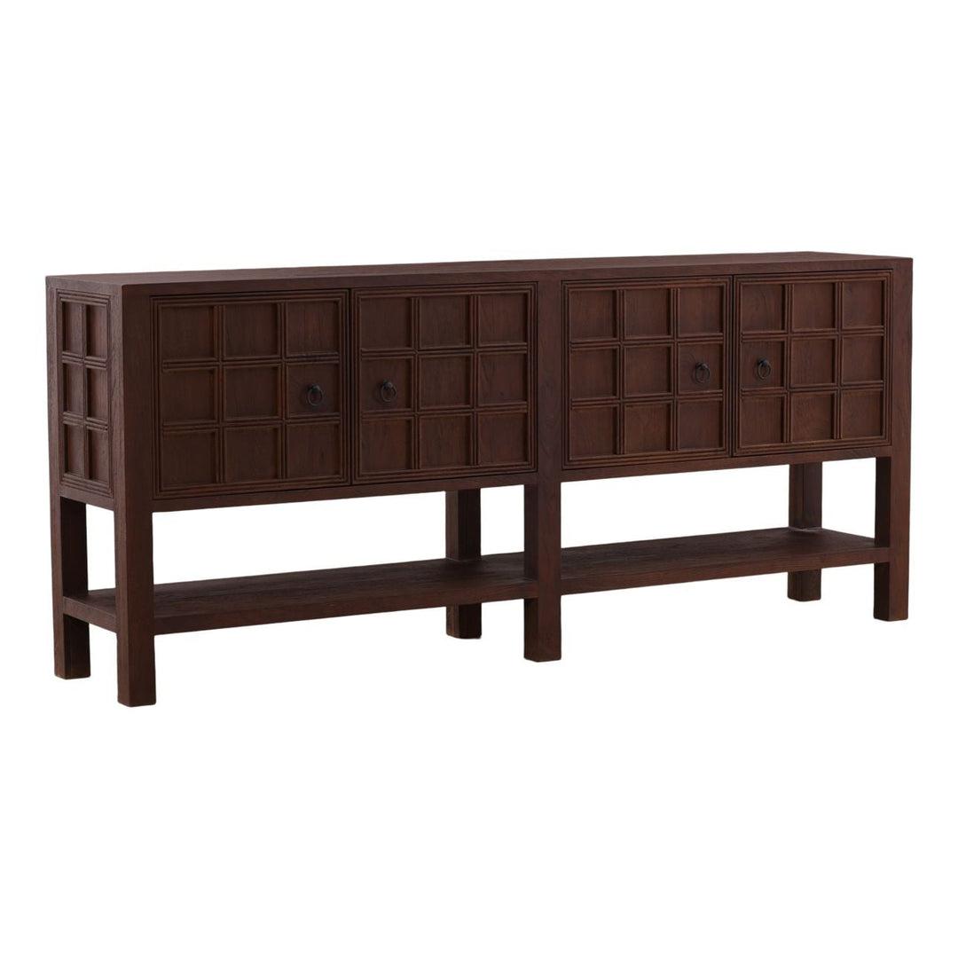Marin Mango Wood Sideboard, three-quarter studio view