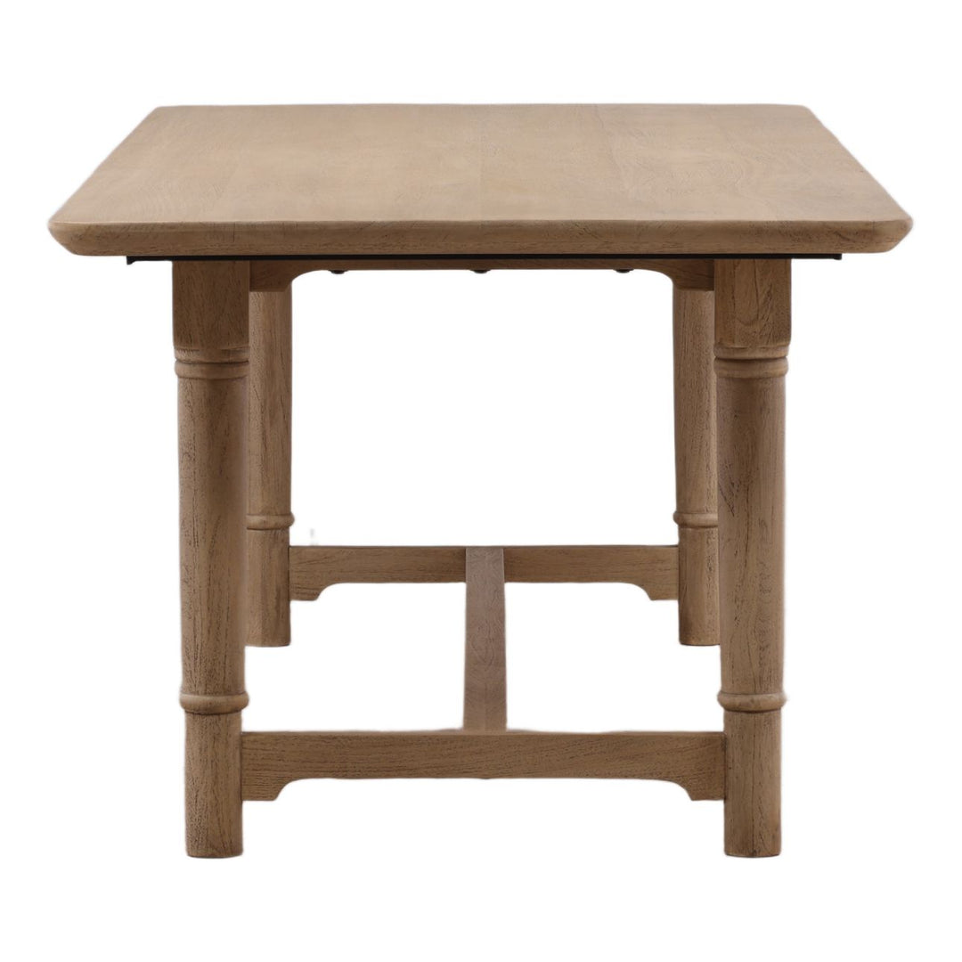 Aster Natural Mango Wood Dining Table, profile view