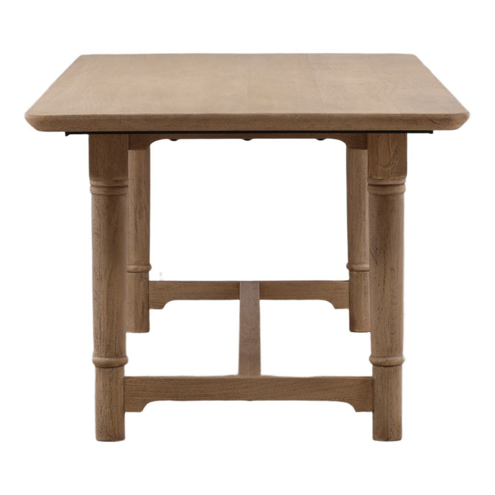 Aster Natural Mango Wood Dining Table, profile view