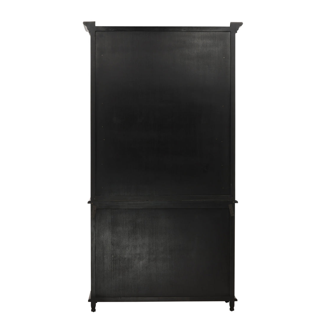 Isla Glass and Wood Storage Cabinet, back view