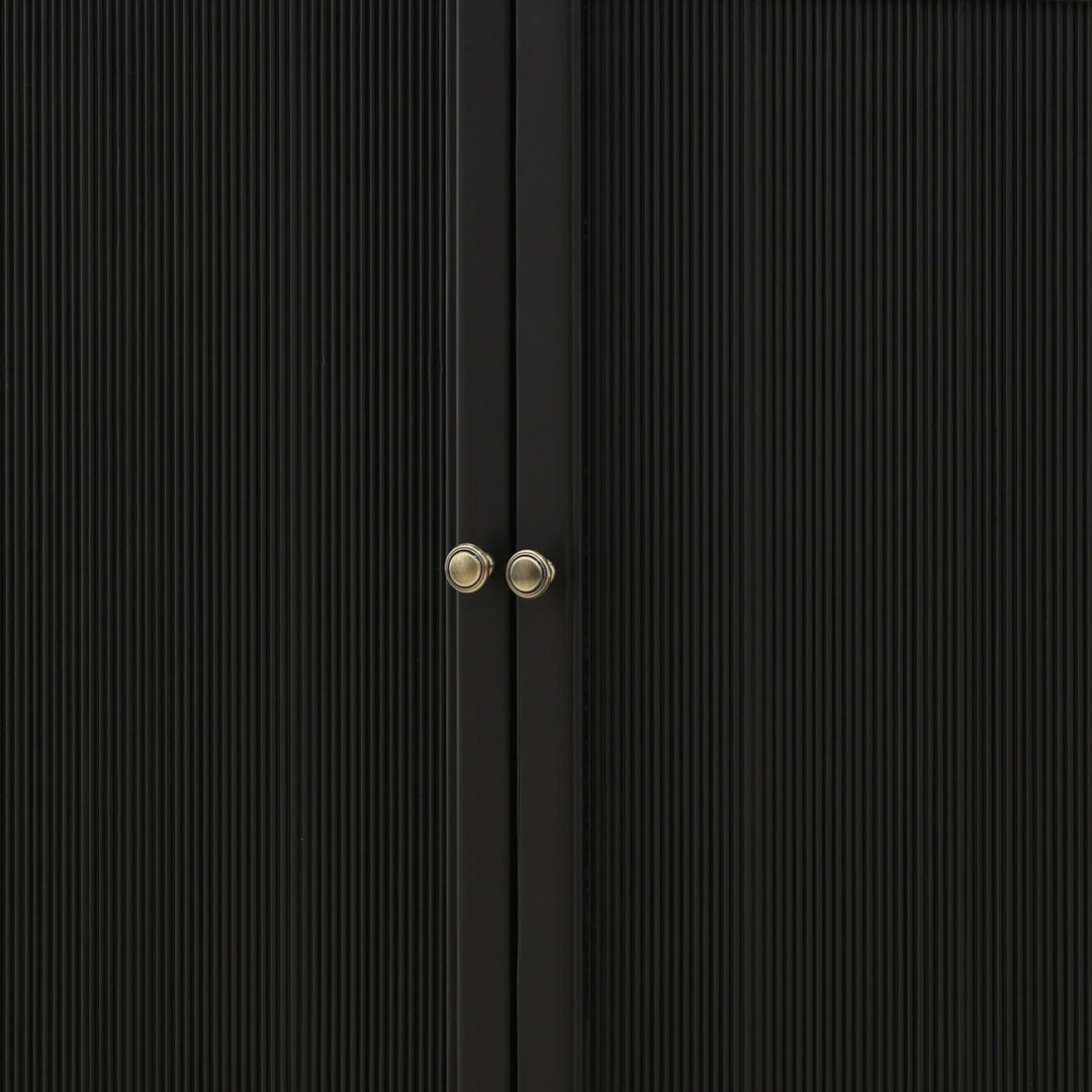 Isla Glass and Wood Storage Cabinet, detail 2 view