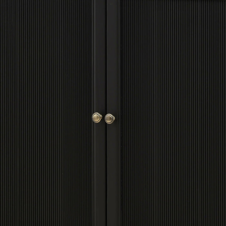 Isla Glass and Wood Storage Cabinet, detail 2 view
