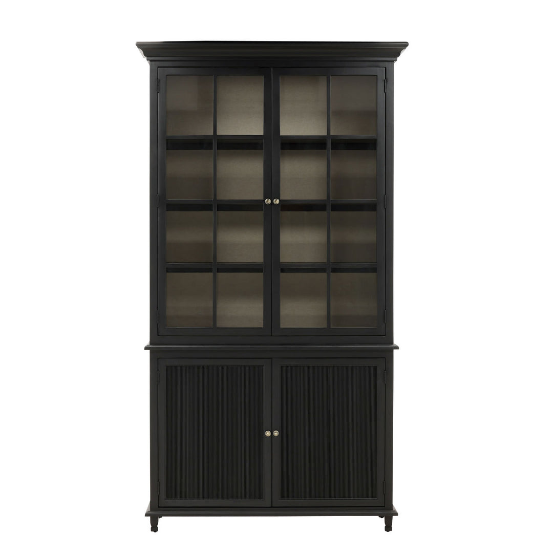 Isla Glass and Wood Storage Cabinet, front view