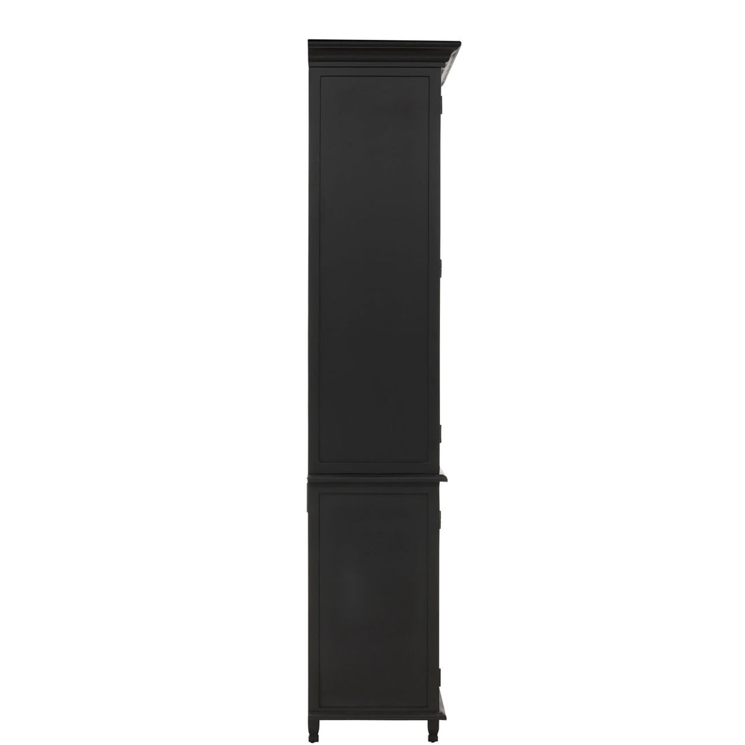 Isla Glass and Wood Storage Cabinet, profile view