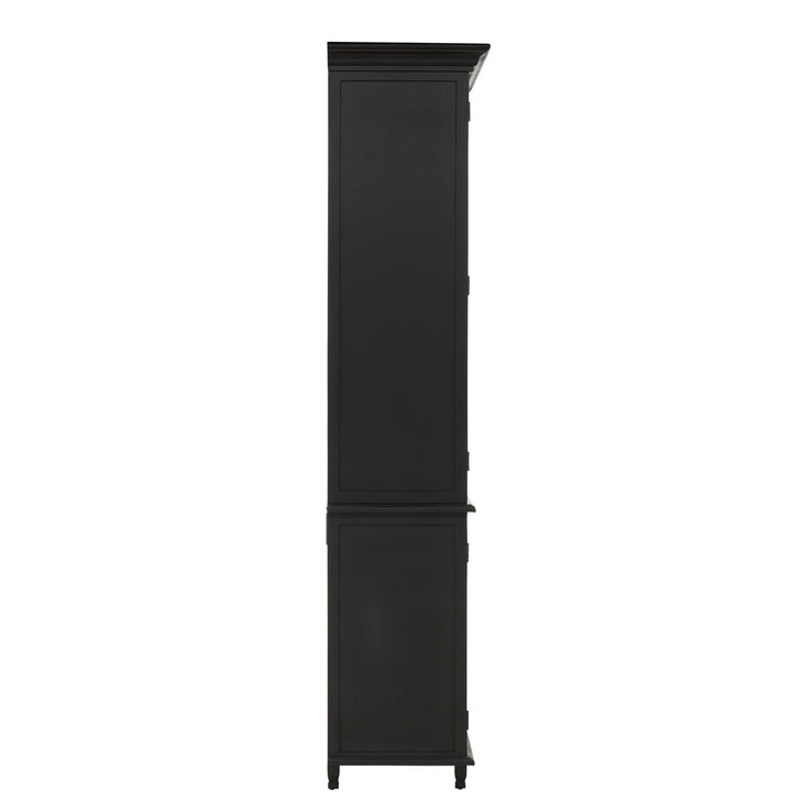 Isla Glass and Wood Storage Cabinet, profile view