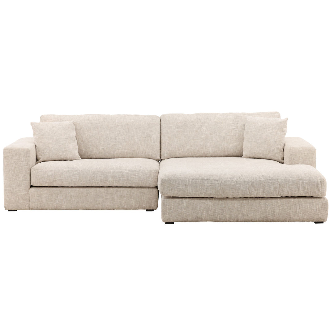 Daren Cream Chaise Sectional, Right Side Chaise, front view