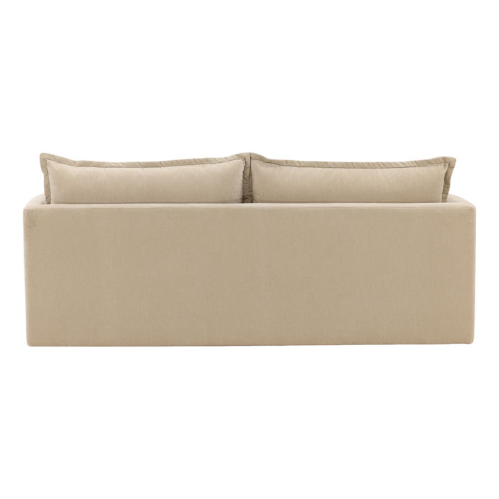 Monren Sand Velvet Sofa, back view