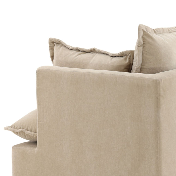 Monren Sand Velvet Sofa, detail 2 view