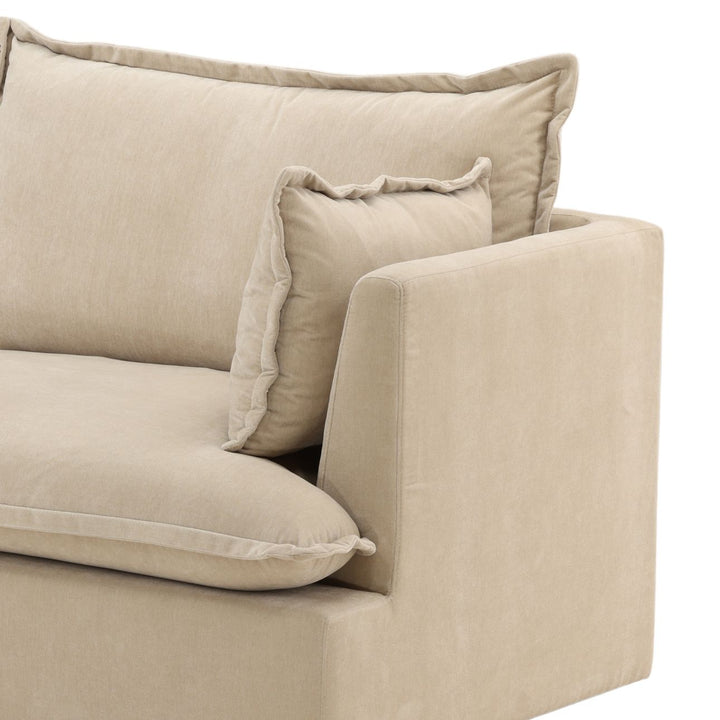 Monren Sand Velvet Sofa, detail 3 view