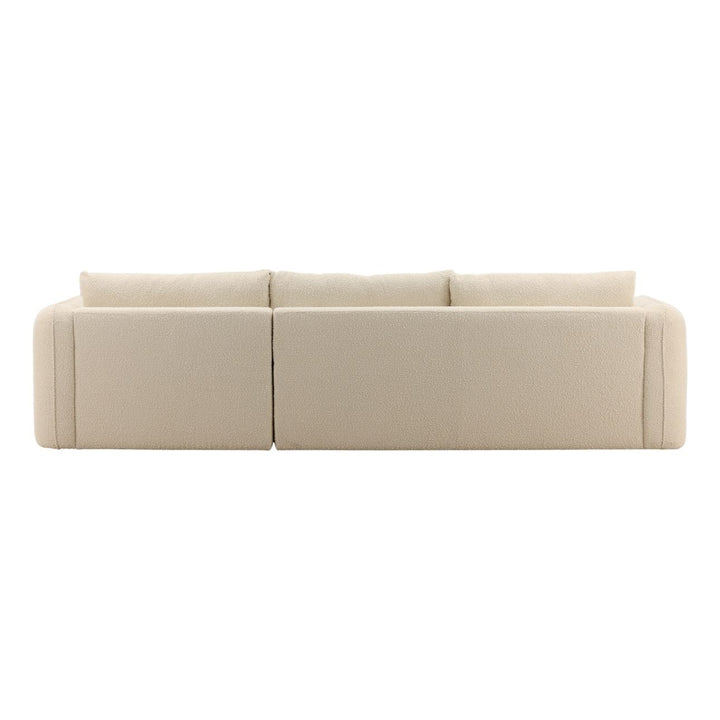 Torren Boucle Chaise Sectional, Cream · Right Side Chaise, back view