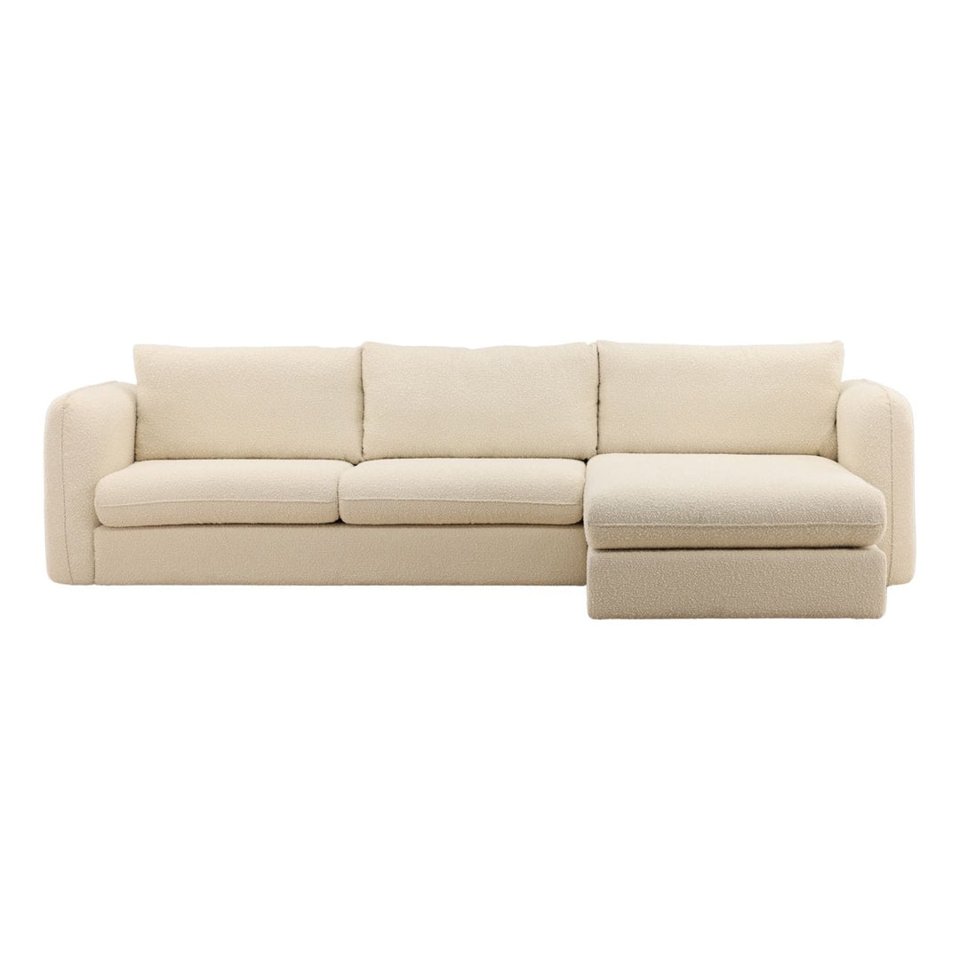 Torren Boucle Chaise Sectional, Cream · Right Side Chaise, front view
