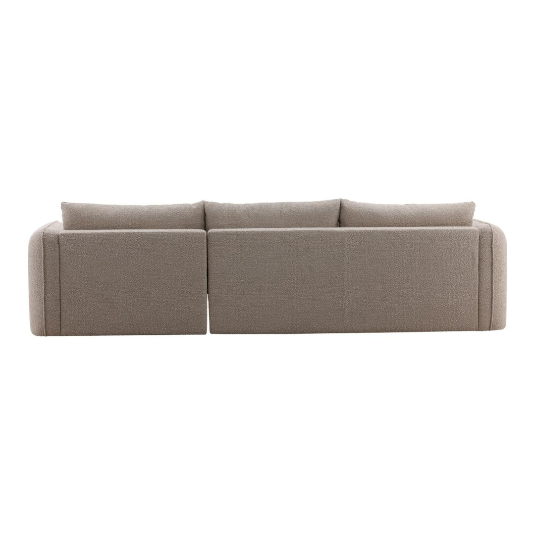 Torren Boucle Chaise Sectional, Sand · Right Side Chaise, back view