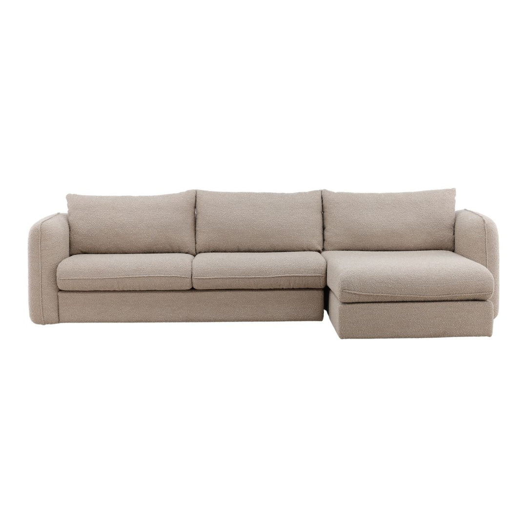 Torren Boucle Chaise Sectional, Sand · Right Side Chaise, front view