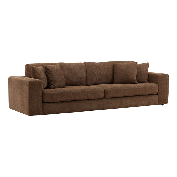 Daren Chenille Sofa, Brown, three-quarter studio view