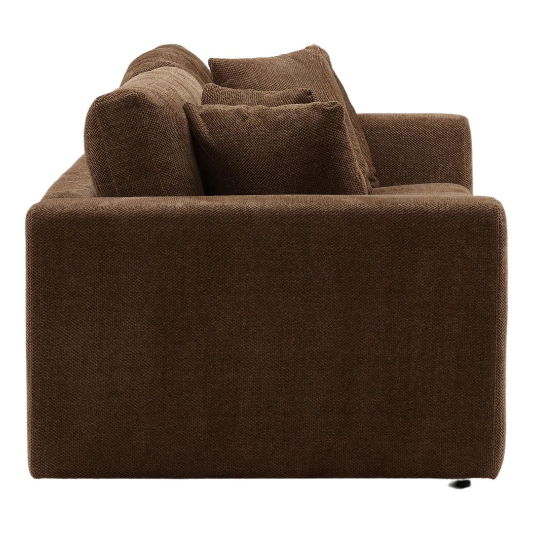 Daren Chenille Sofa, Brown, profile view