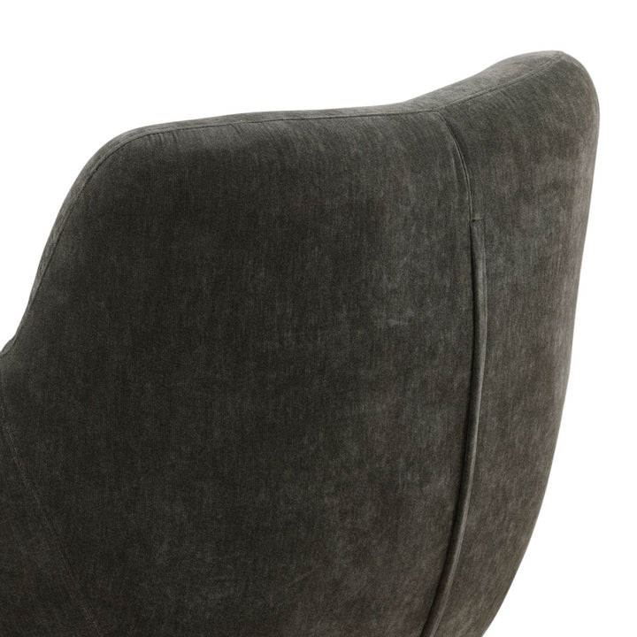 Christen Forest Chenille Wood Lounge Chair, detail 2 view