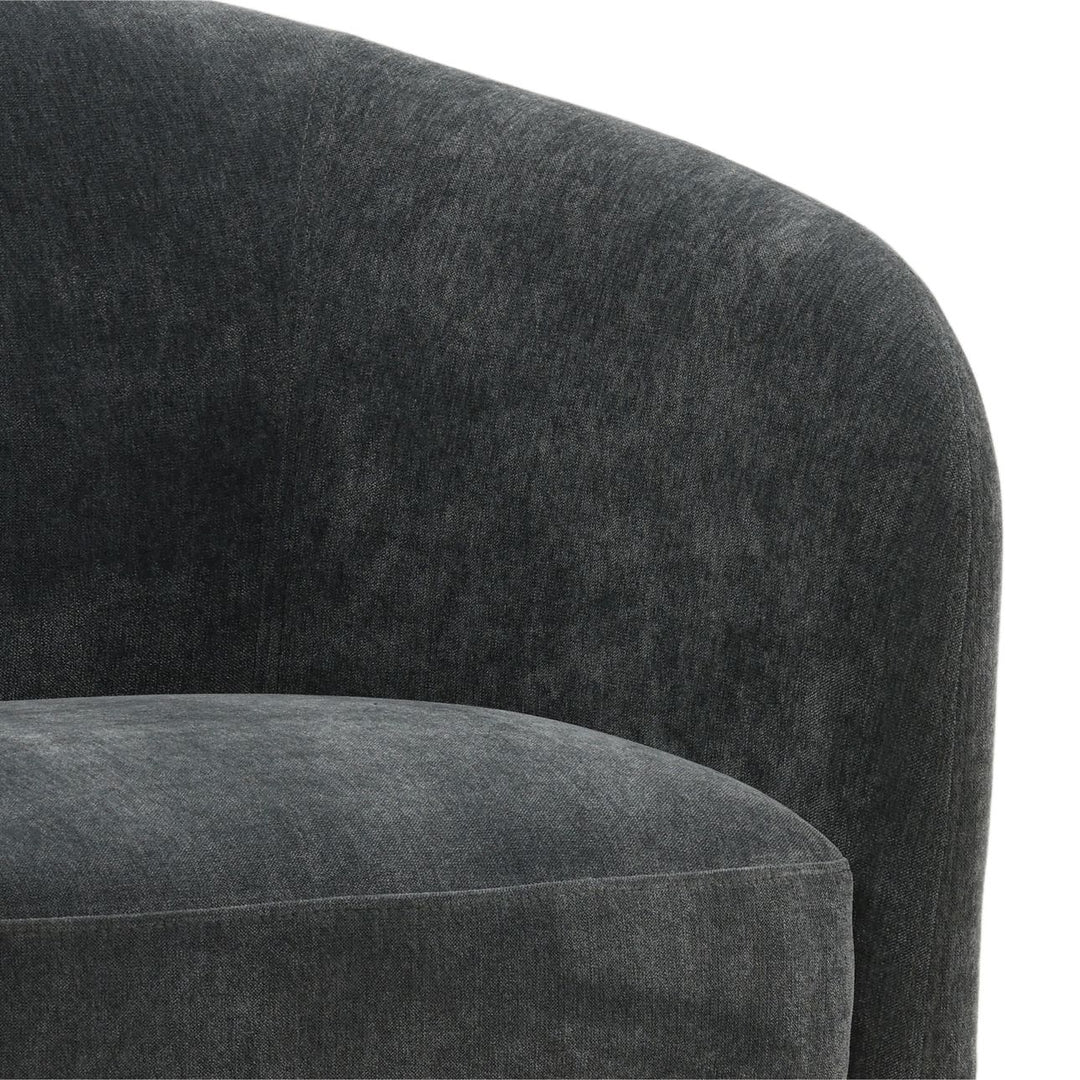 Ines Velvet Dining Chair, Moss Blue, detail 2 view
