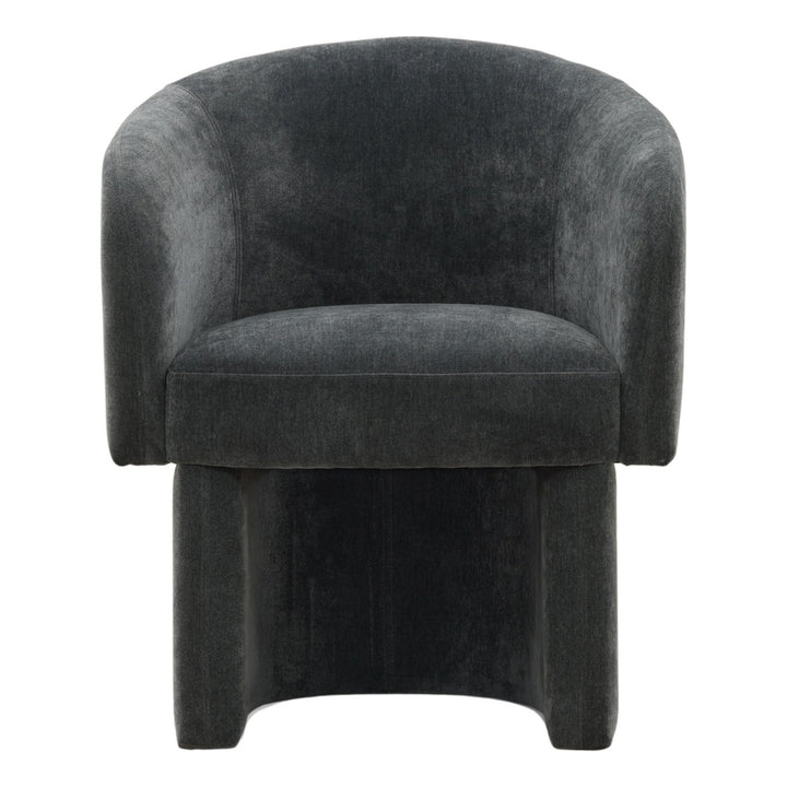 Ines Velvet Dining Chair, Moss Blue, front view