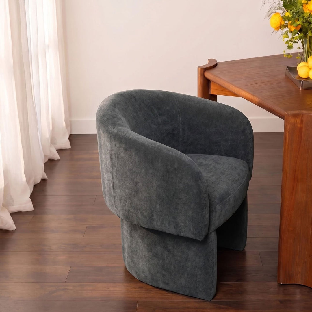 Ines Velvet Dining Chair, Moss Blue, lifestyle view