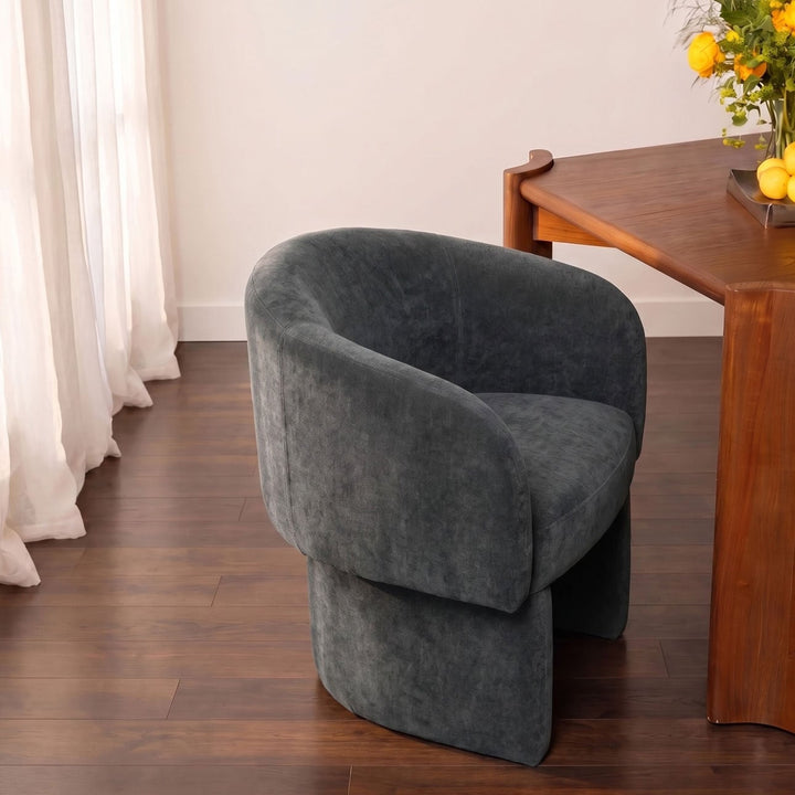 Ines Velvet Dining Chair, Moss Blue, lifestyle view