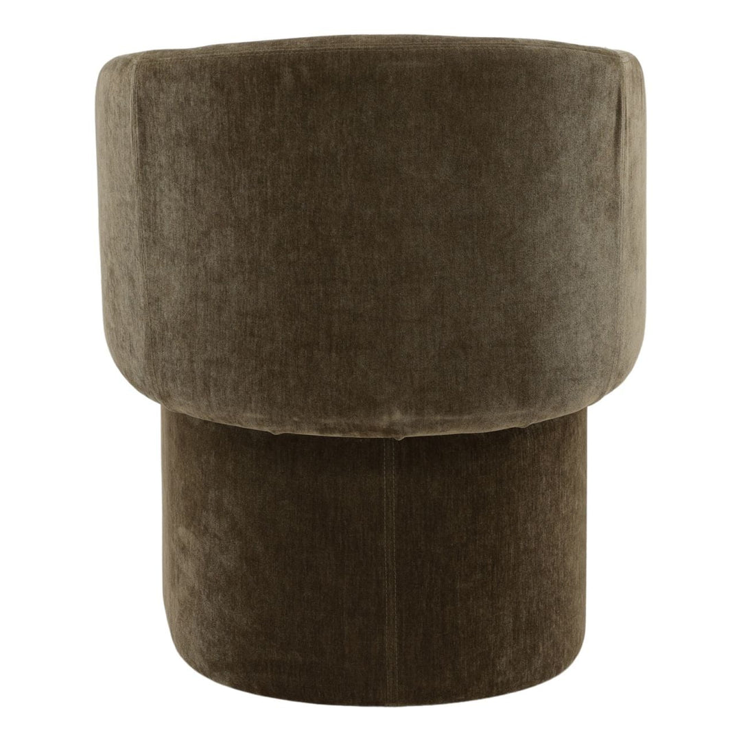 Ines Velvet Dining Chair, Moss Olive, back view