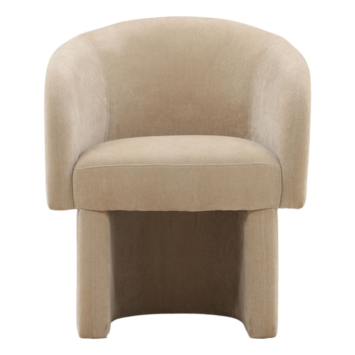 Ines Velvet Dining Chair, Moss Sand, front view