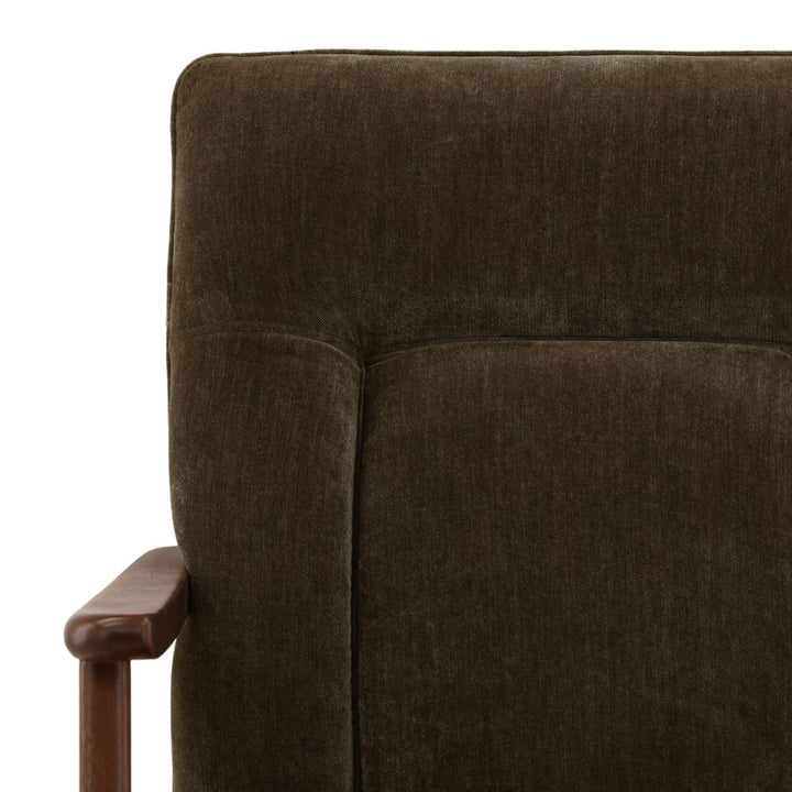 Talisa Velvet Dining Chair, Moss Olive and Brown, detail 3 view