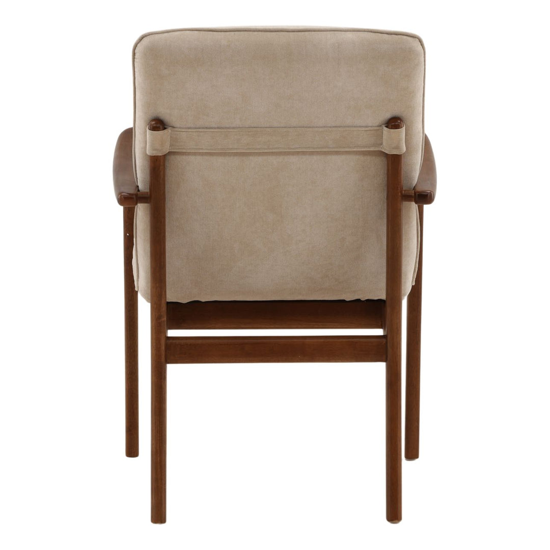 Talisa Velvet Dining Chair, Moss Sand and Brown, back view