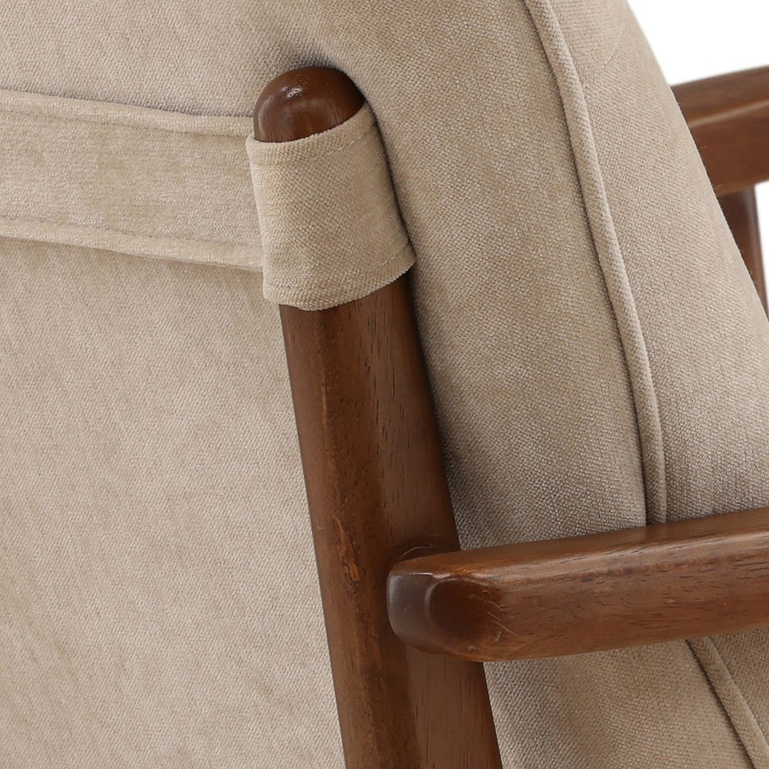 Talisa Velvet Dining Chair, Moss Sand and Brown, detail 3 view