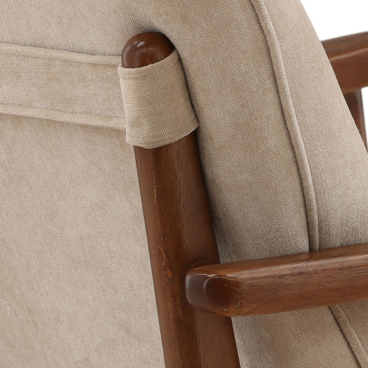 Talisa Velvet Dining Chair, Moss Sand and Brown, detail 3 view