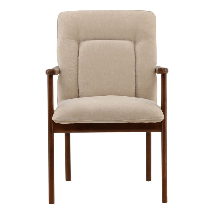 Talisa Velvet Dining Chair, Moss Sand and Brown, front view