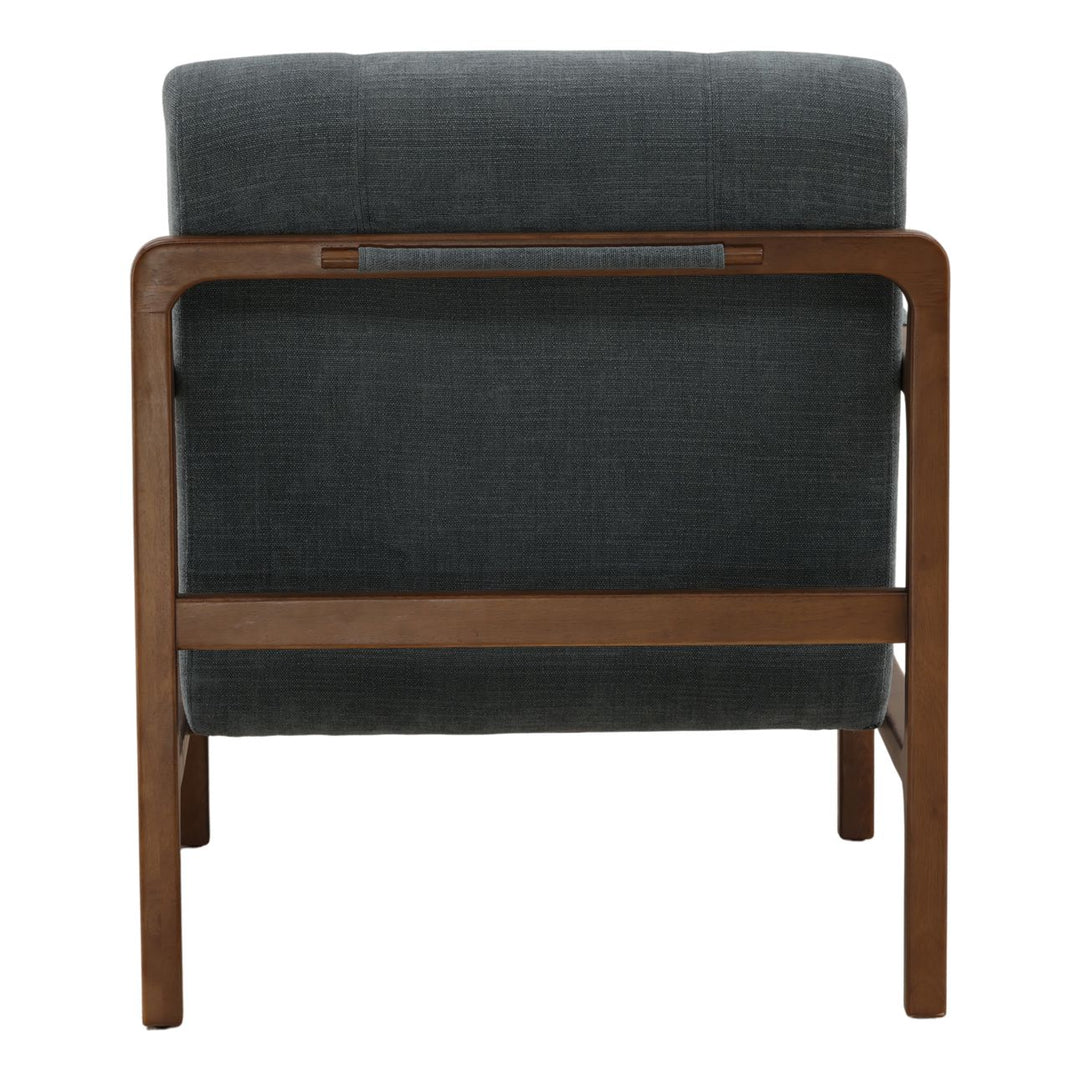 Jordell Woven Wood Frame Lounge Chair, Blue, back view