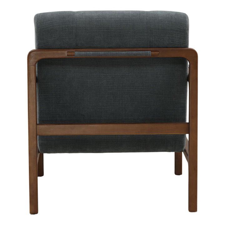 Jordell Woven Wood Frame Lounge Chair, Blue, back view