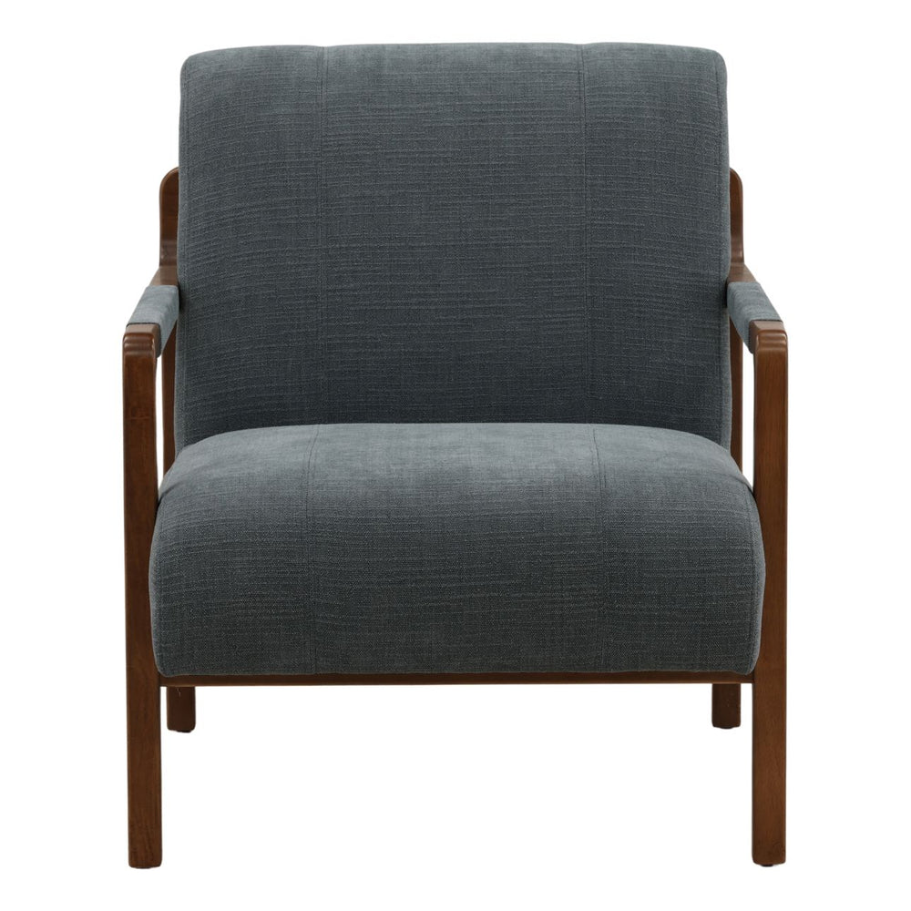Jordell Woven Wood Frame Lounge Chair, Blue, front view