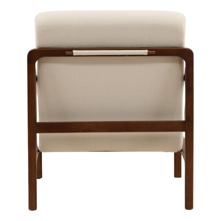 Jordell Woven Wood Frame Lounge Chair, Cream, back view