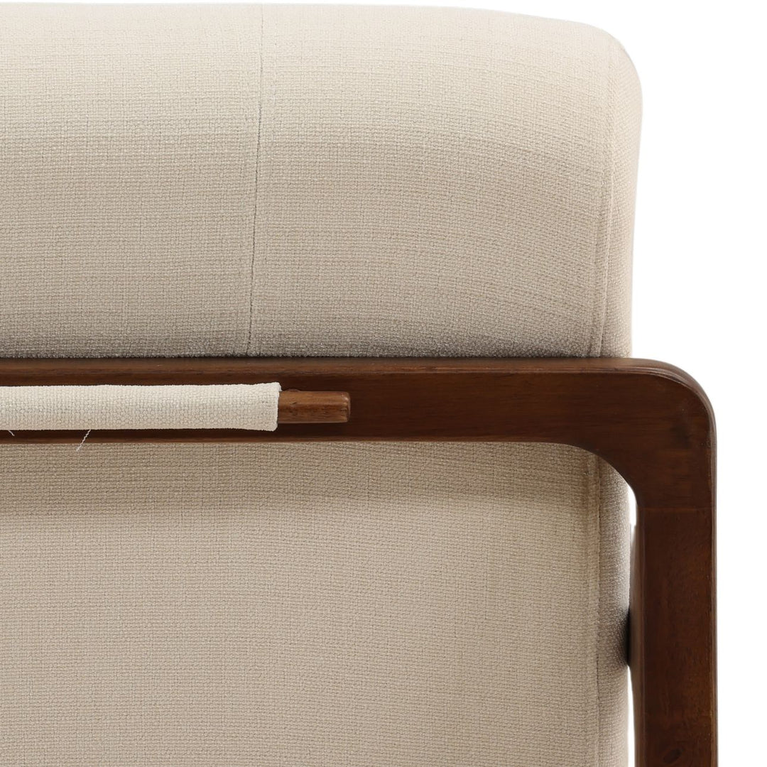 Jordell Woven Wood Frame Lounge Chair, Cream, detail 3 view