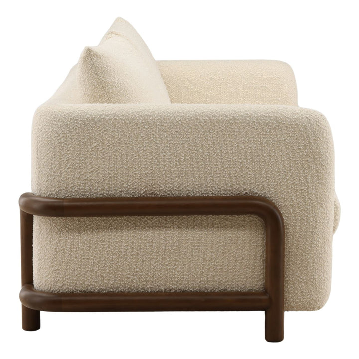 Eselen Boucle Sofa, Cream, profile view