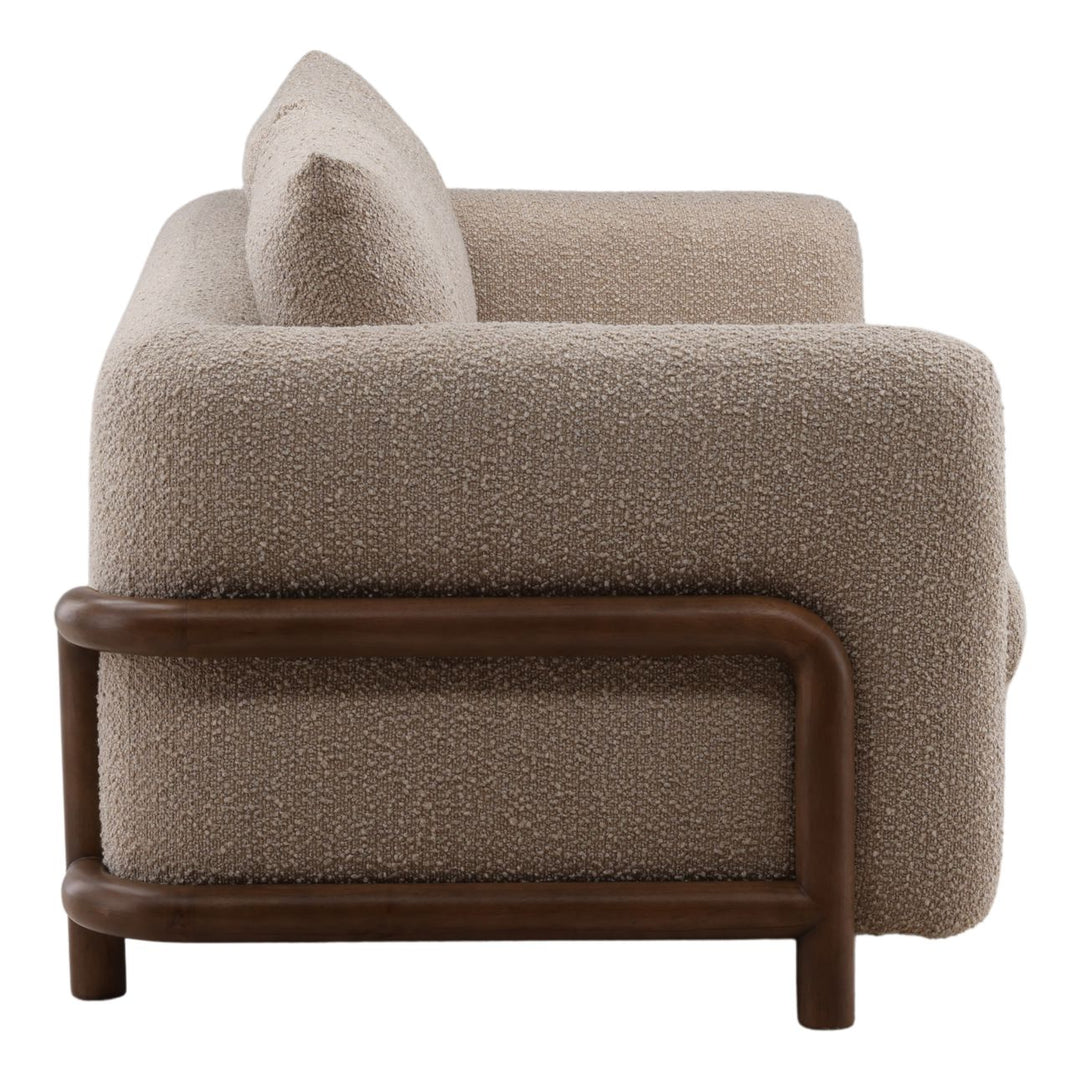 Eselen Boucle Sofa, Sand, profile view