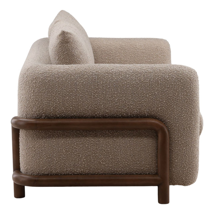 Eselen Boucle Sofa, Sand, profile view