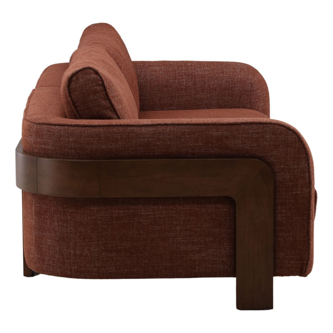 Arinelle Russet Basketweave Sofa, profile view