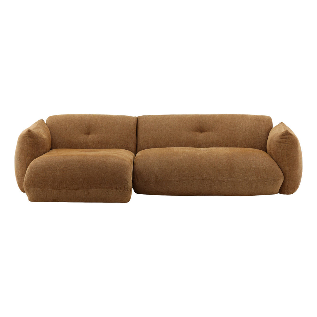 Sonren Caramel Chaise Sectional, Left Side Chaise, three-quarter studio view